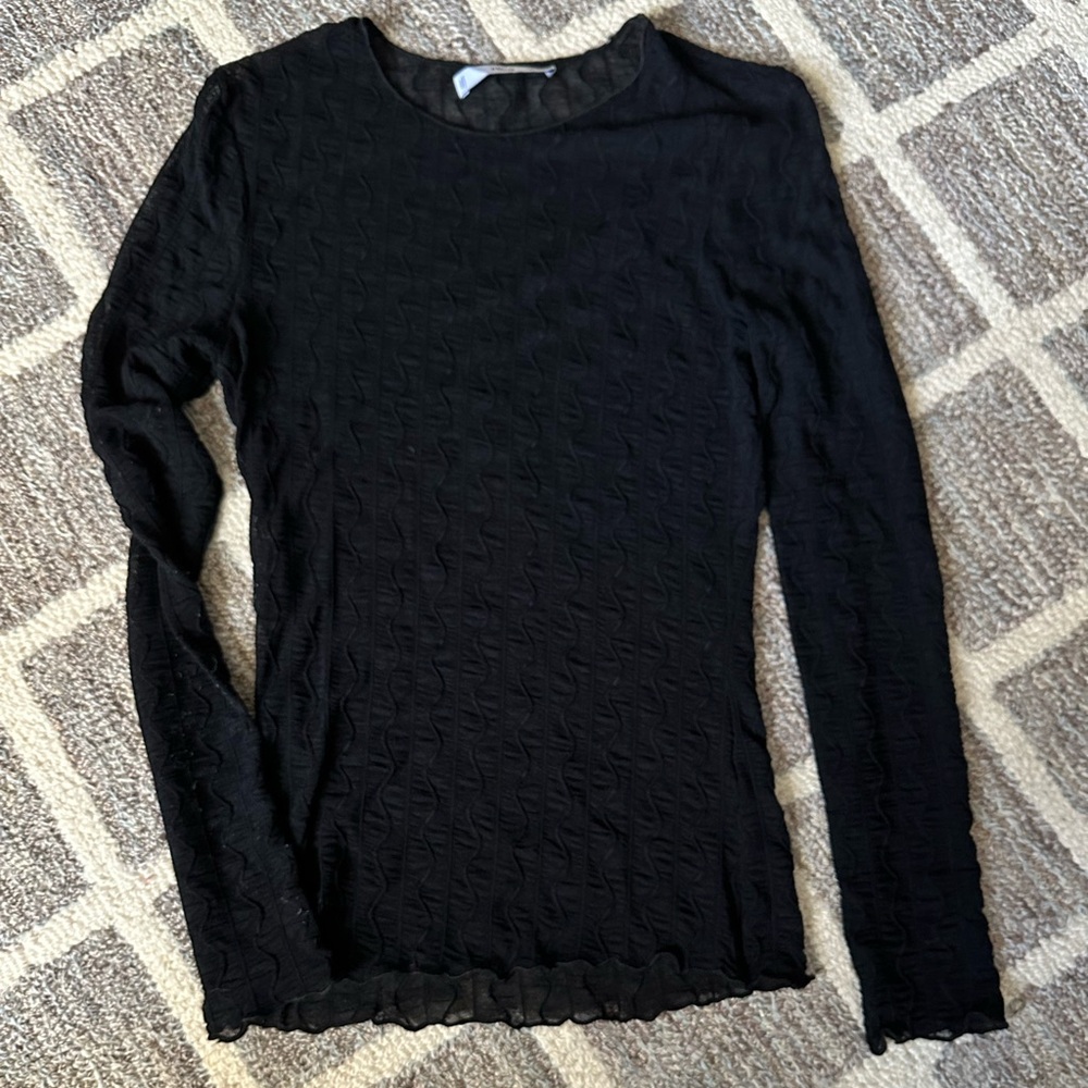 Mango Black Sheer Top